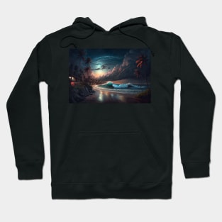 Wave in the moonlight Hoodie